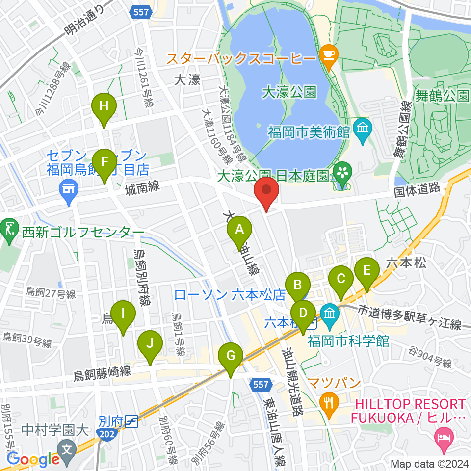 アルト・クレフ大濠周辺のコンビニエンスストア一覧地図