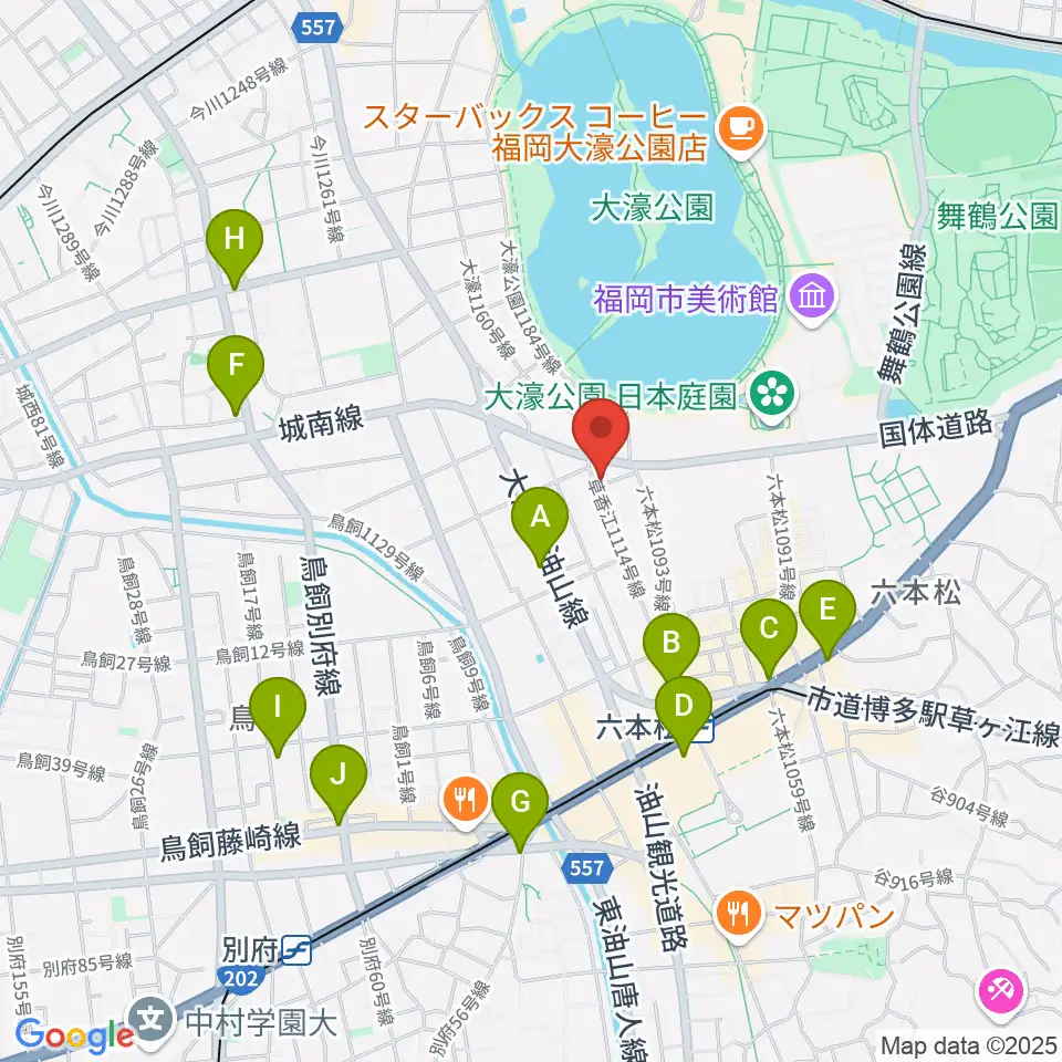アルト・クレフ大濠周辺のコンビニエンスストア一覧地図