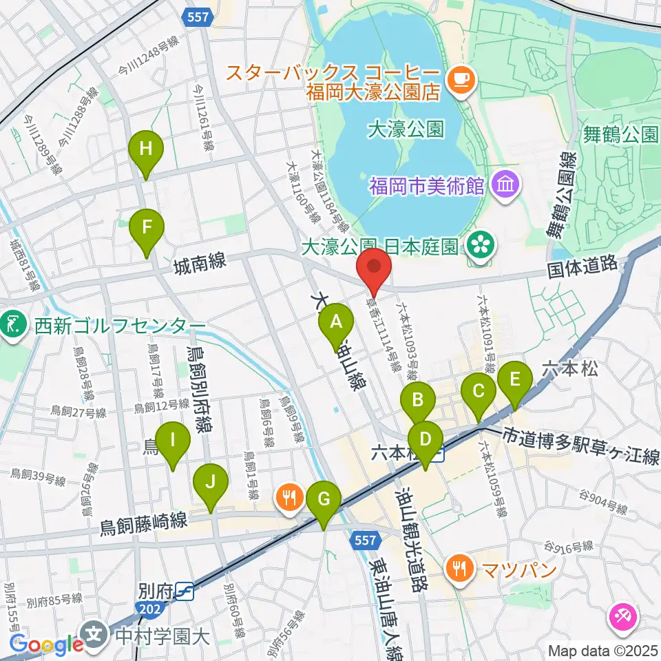 アルト・クレフ大濠周辺のコンビニエンスストア一覧地図
