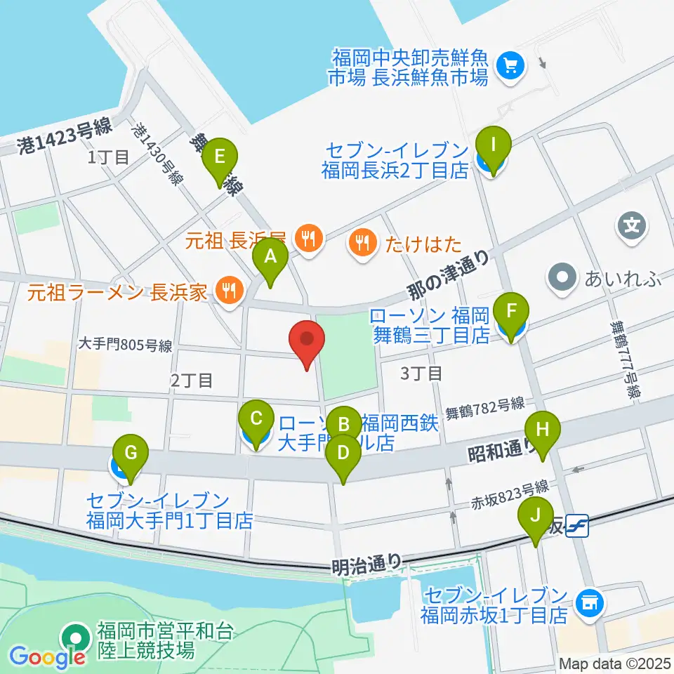 音楽塾ヴォイス福岡本校周辺のコンビニエンスストア一覧地図