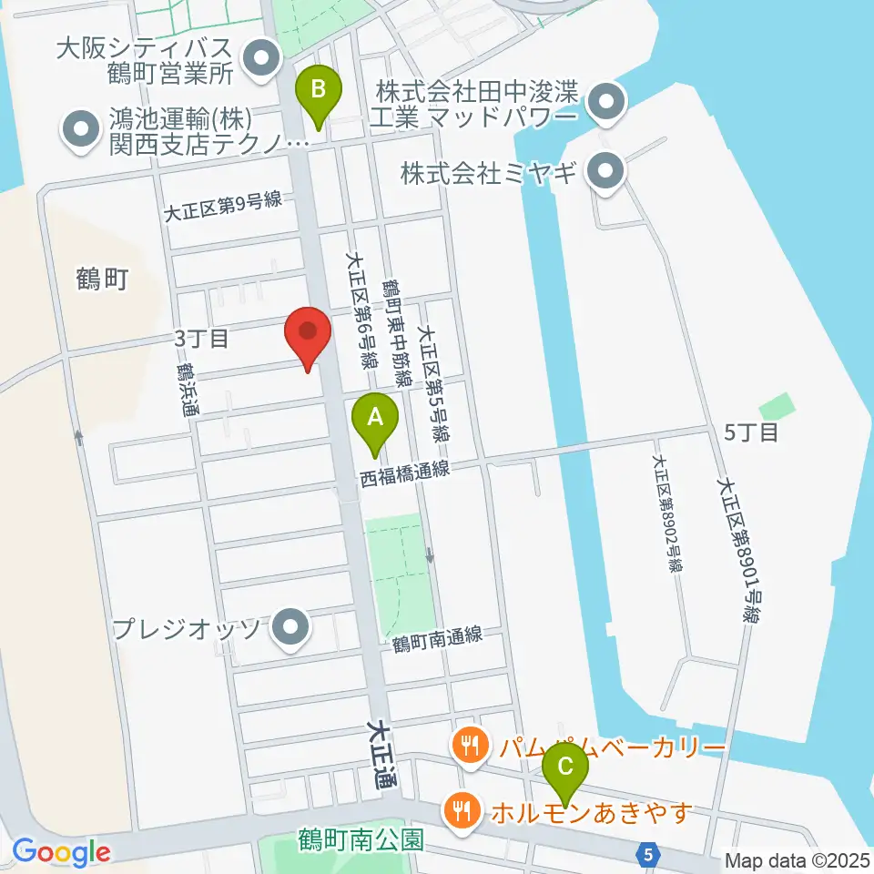 西部ピアノ大阪周辺のコンビニエンスストア一覧地図