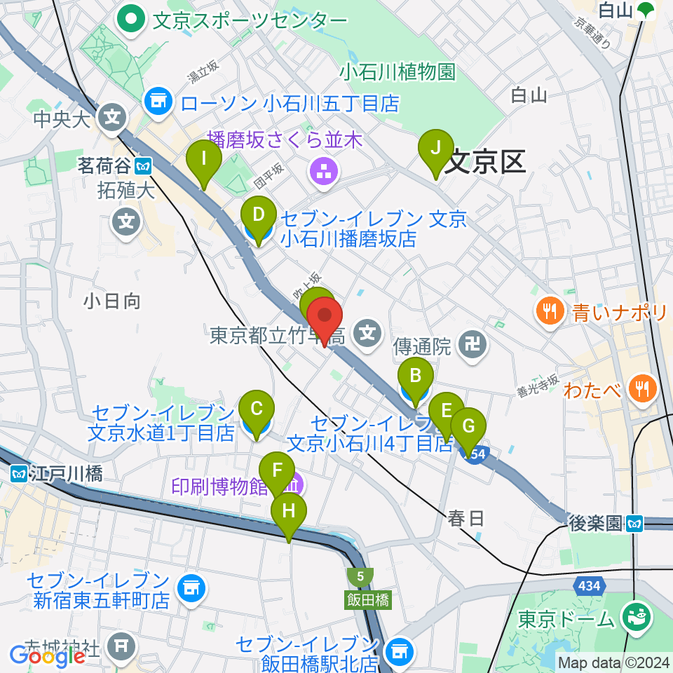 西部ピアノ東京周辺のコンビニエンスストア一覧地図