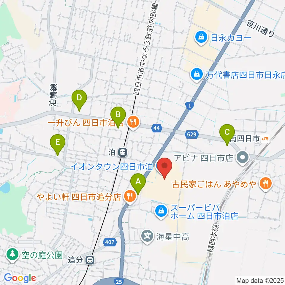 島村楽器イオンタウン四日市泊店周辺のコンビニエンスストア一覧地図