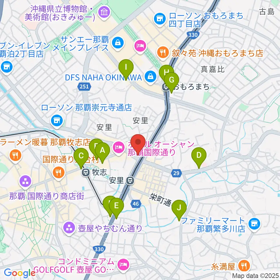 西部ピアノ 沖縄工房周辺のコンビニエンスストア一覧地図