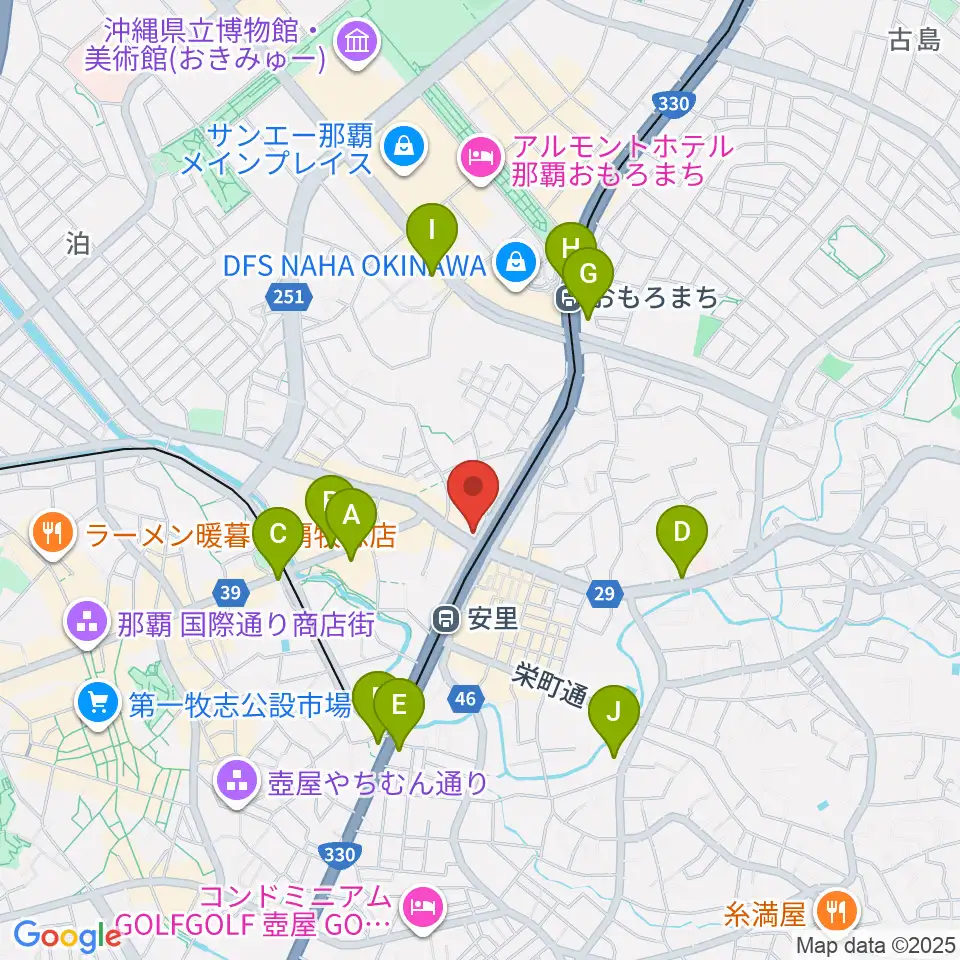 西部ピアノ 沖縄工房周辺のコンビニエンスストア一覧地図