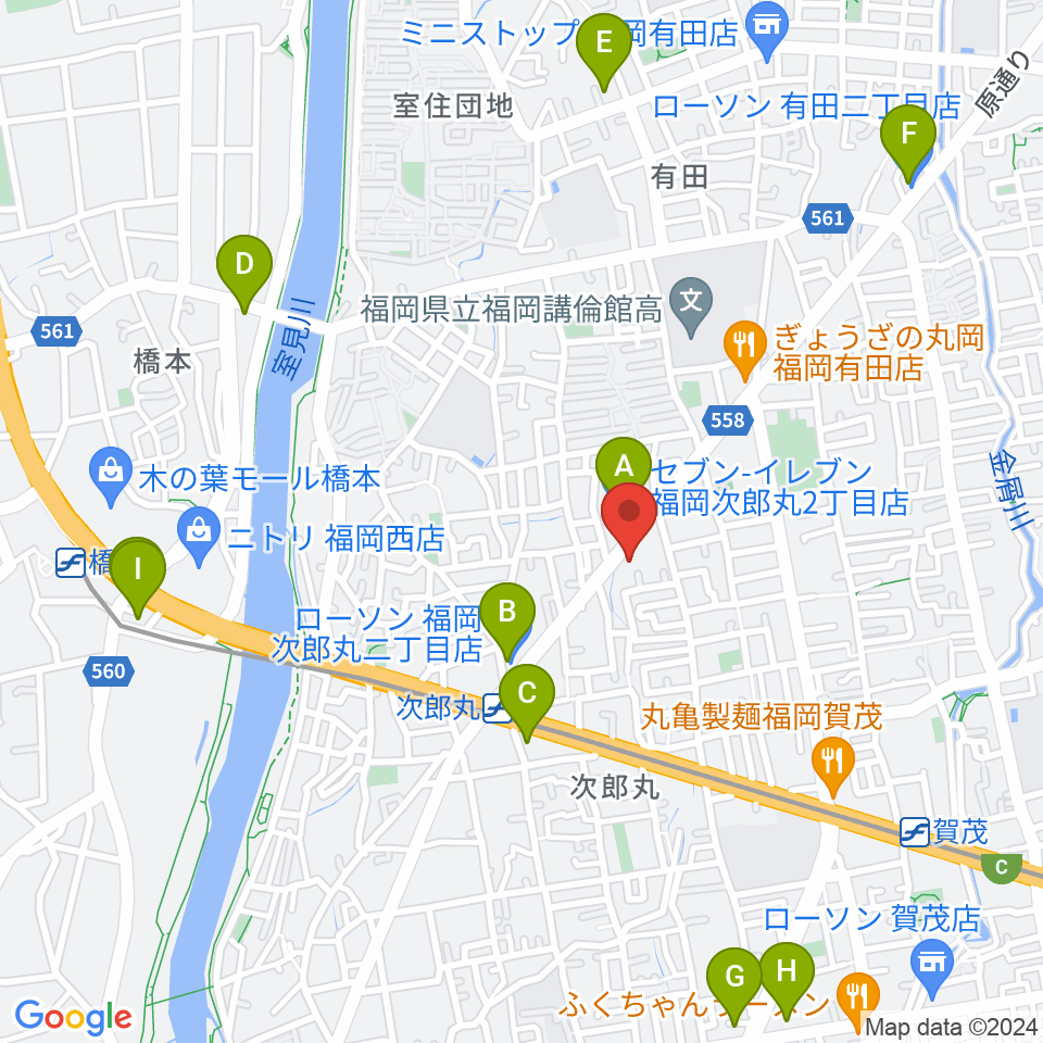 西部ピアノ福岡工房周辺のコンビニエンスストア一覧地図