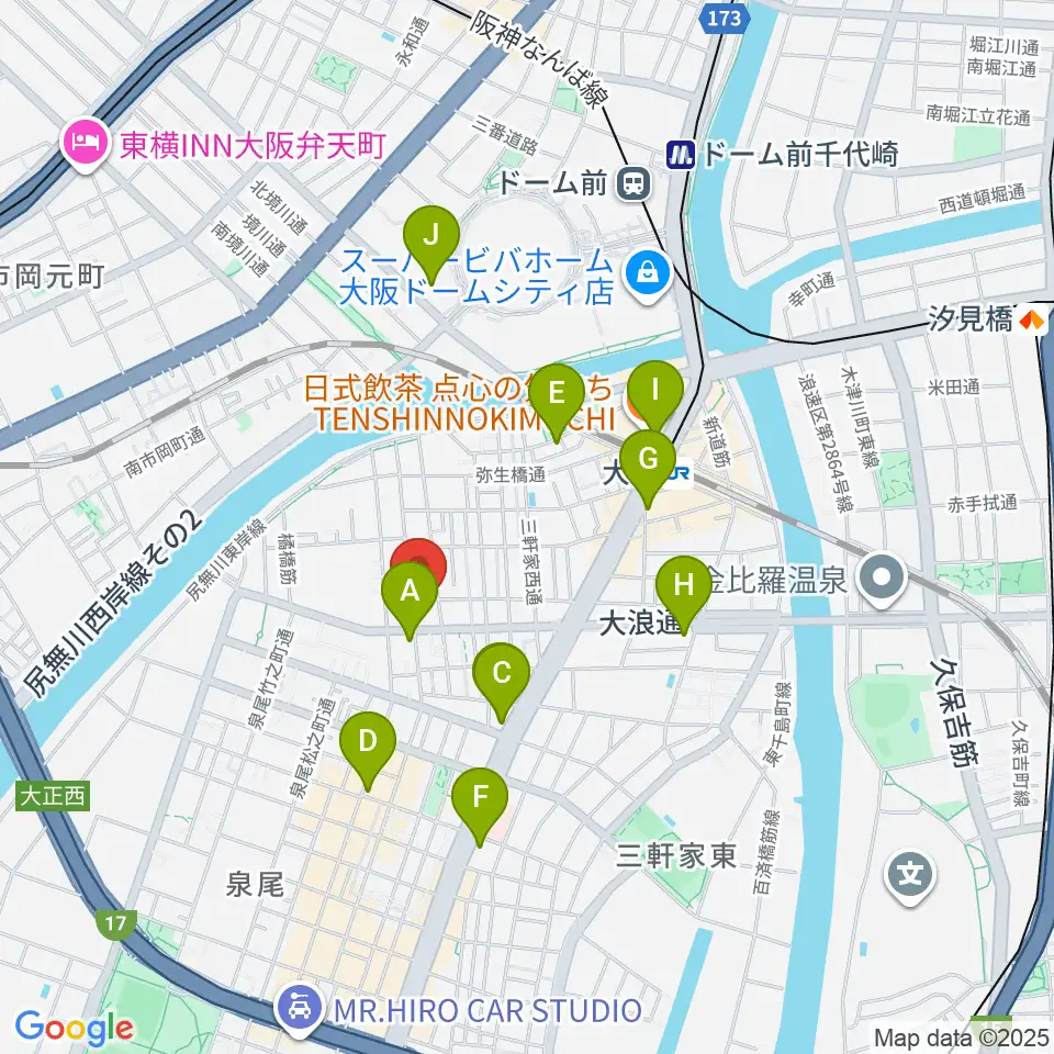 西部ピアノ音楽教室周辺のコンビニエンスストア一覧地図