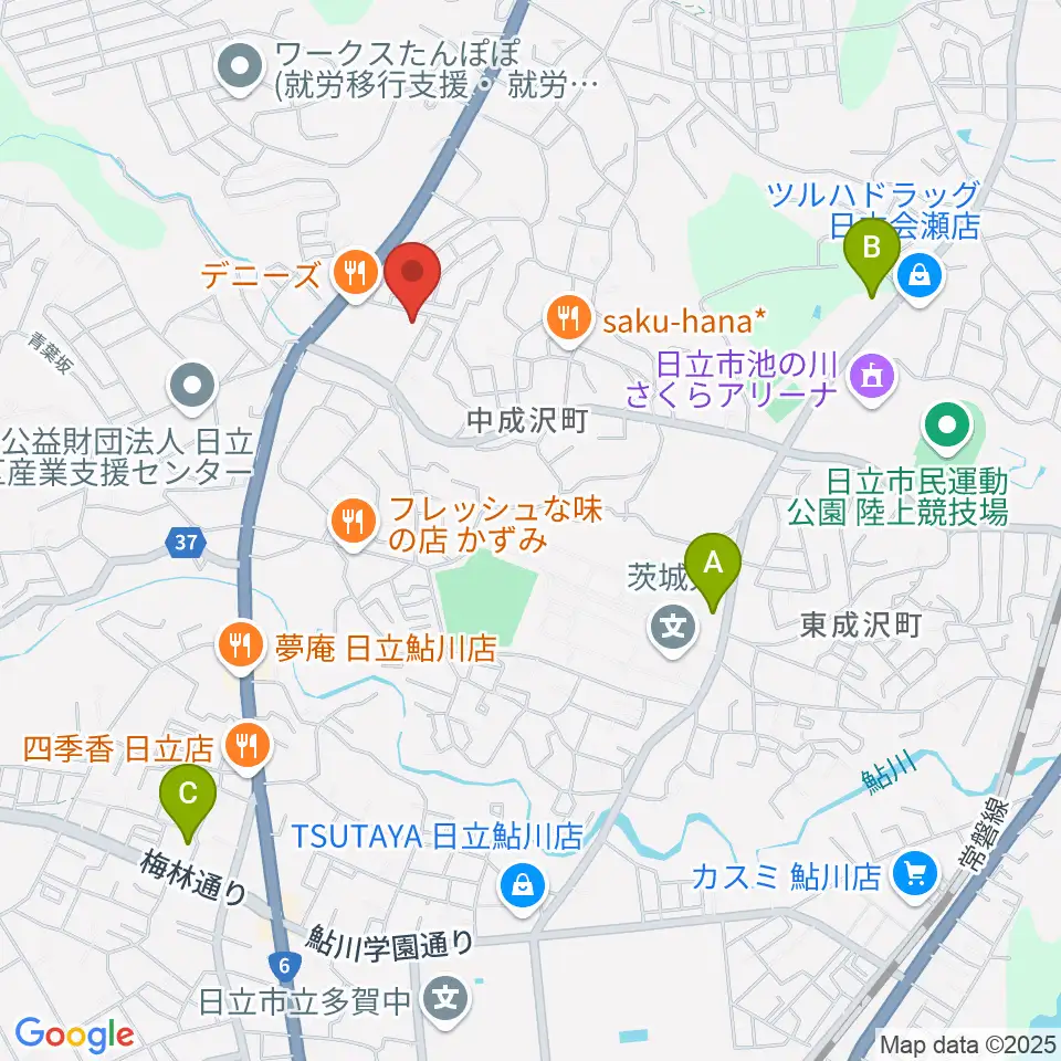 成沢プレーゴセンター ヤマハ音楽教室周辺のコンビニエンスストア一覧地図