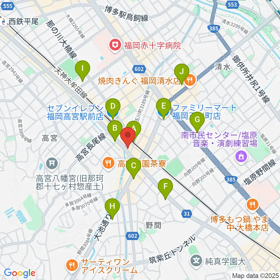 音楽教室lalamusica(ララムジカ)周辺のコンビニエンスストア一覧地図