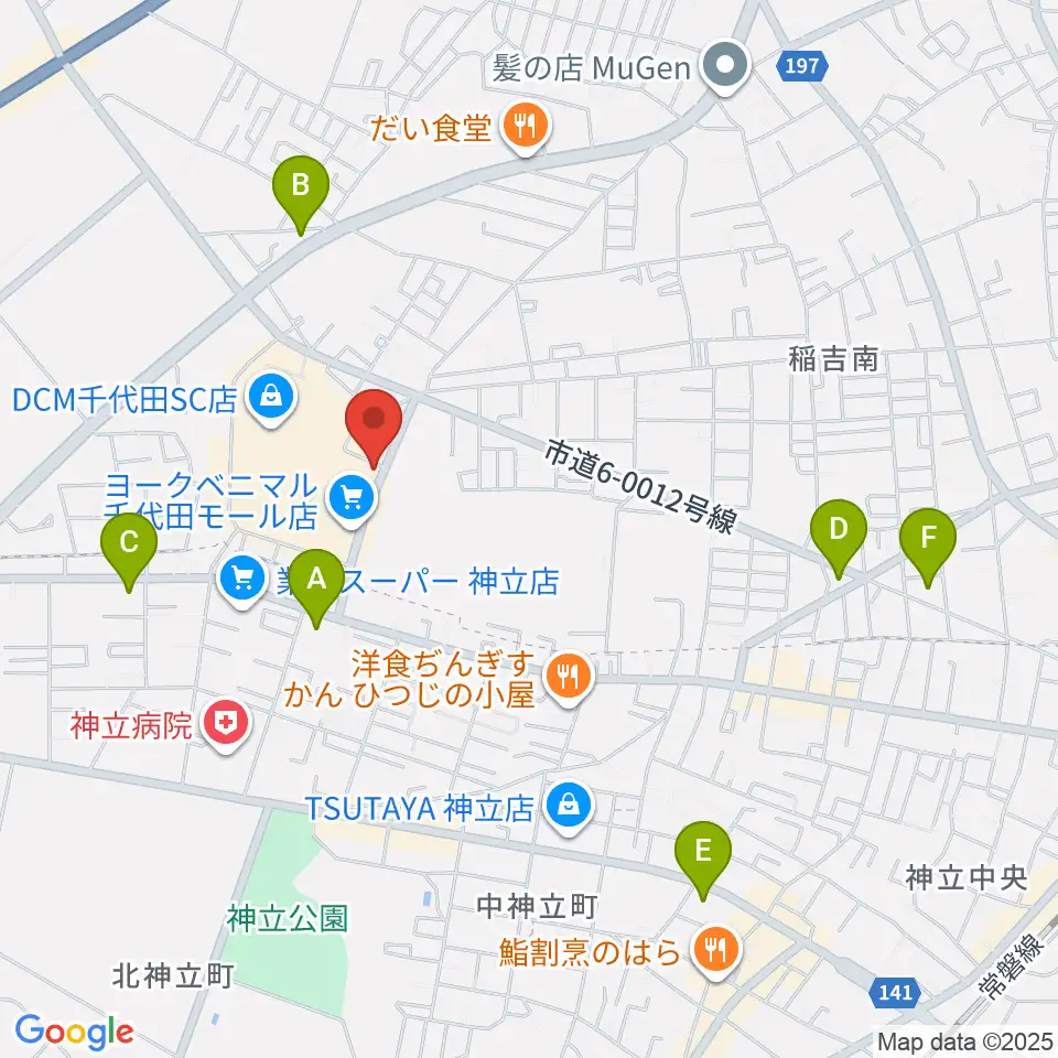 かすみがうらセンター ヤマハミュージック周辺のコンビニエンスストア一覧地図