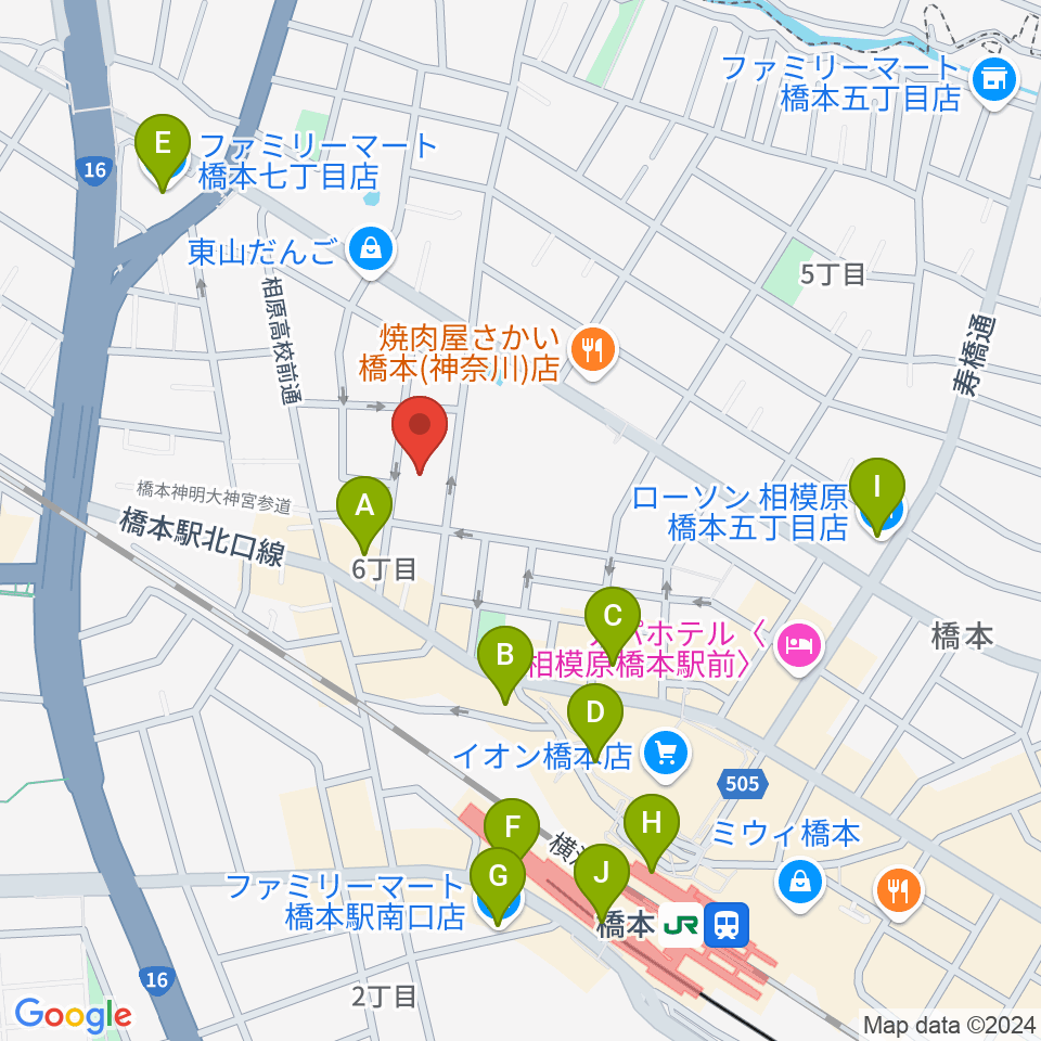 Piacere Music School 橋本教室周辺のコンビニエンスストア一覧地図