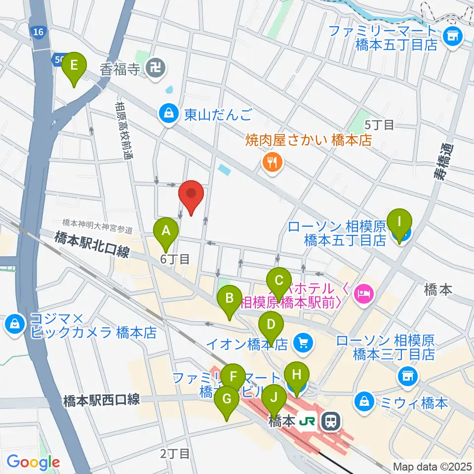 Piacere Music School 橋本教室周辺のコンビニエンスストア一覧地図