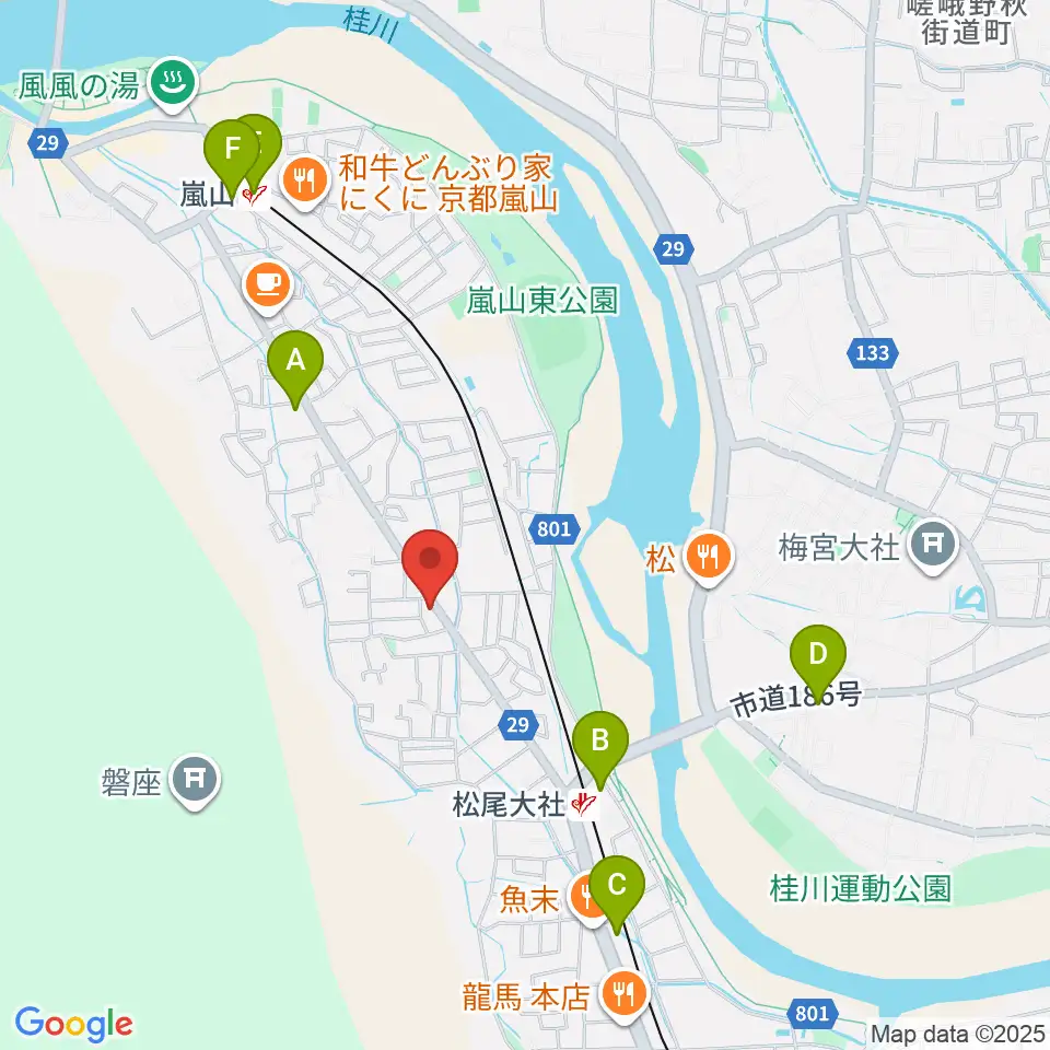 嵐山おんがく教室周辺のコンビニエンスストア一覧地図