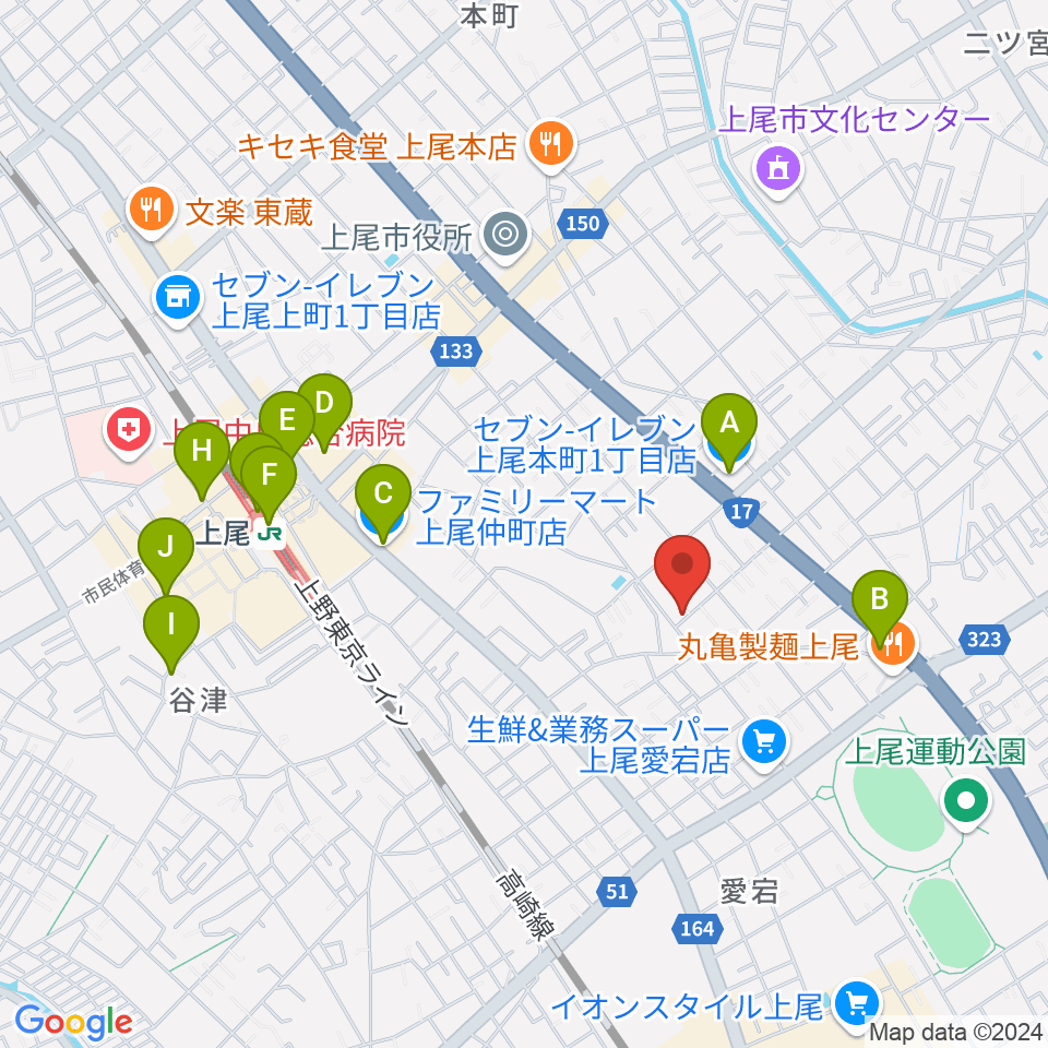 あたごピアノ教室周辺のコンビニエンスストア一覧地図