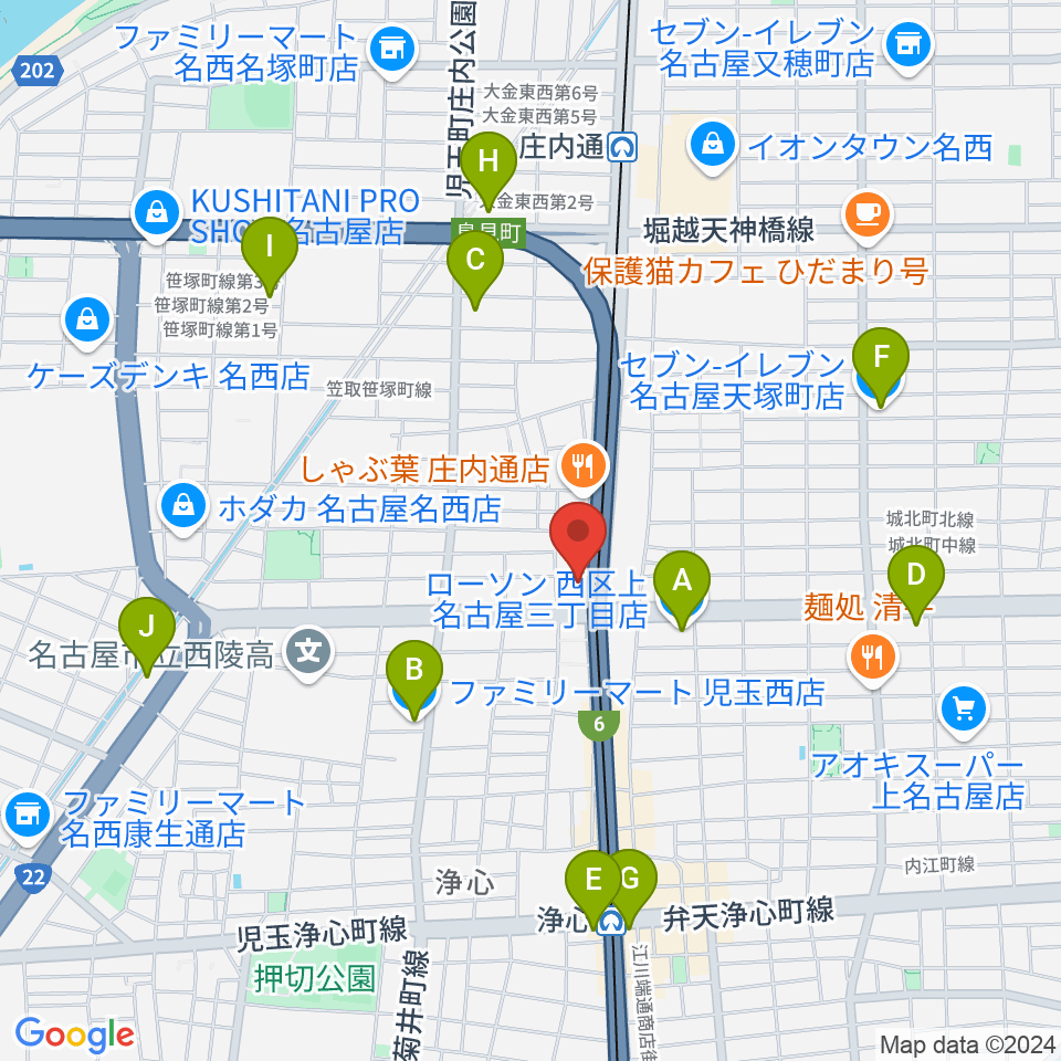 ヤマハミュージック リニューアルピアノショップ周辺のコンビニエンスストア一覧地図