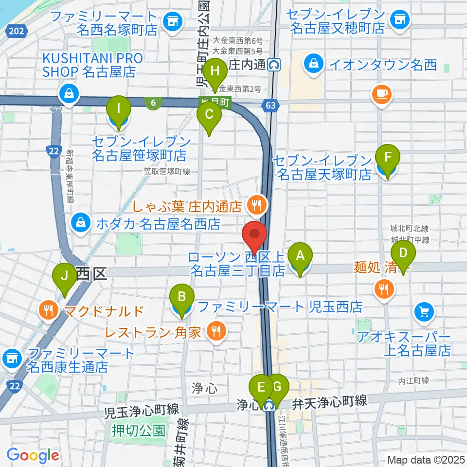 ヤマハミュージック リニューアルピアノショップ周辺のコンビニエンスストア一覧地図