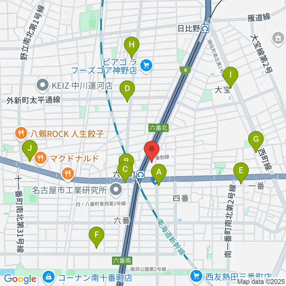 熱田センター ヤマハミュージック周辺のコンビニエンスストア一覧地図