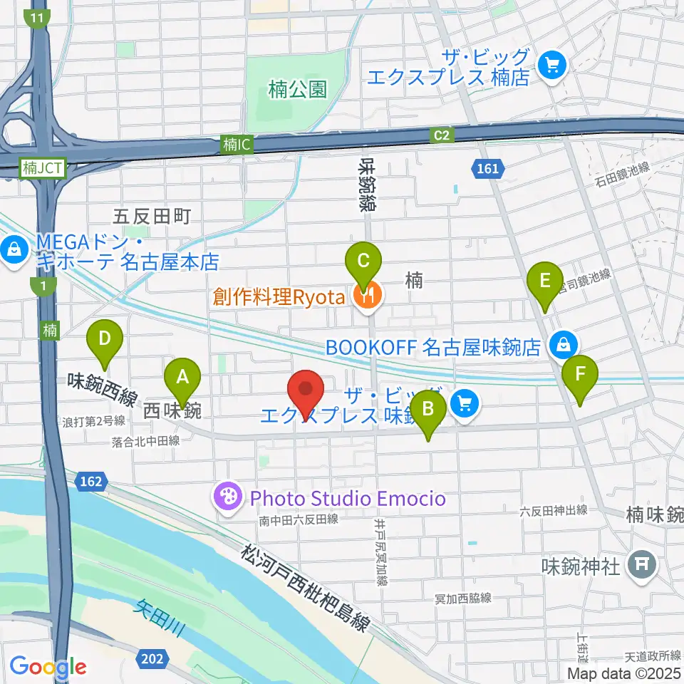 味鋺音楽センター ヤマハミュージック周辺のコンビニエンスストア一覧地図