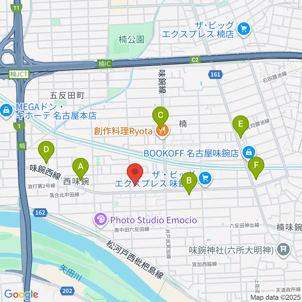 味鋺音楽センター ヤマハミュージック周辺のコンビニエンスストア一覧地図