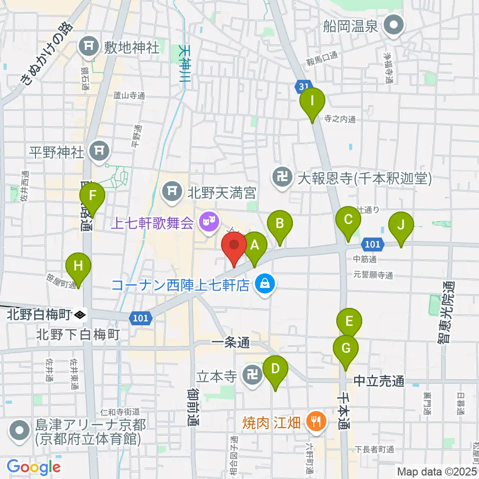 上手楽器周辺のコンビニエンスストア一覧地図