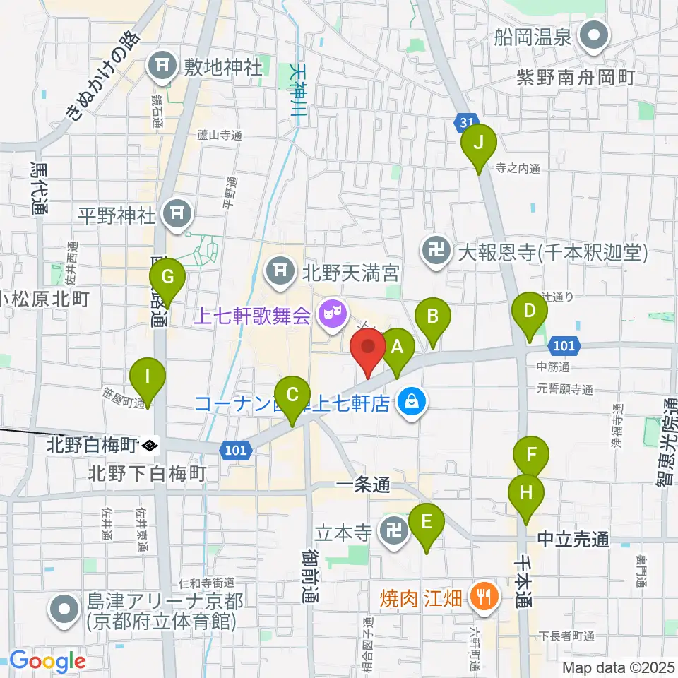上手楽器周辺のコンビニエンスストア一覧地図