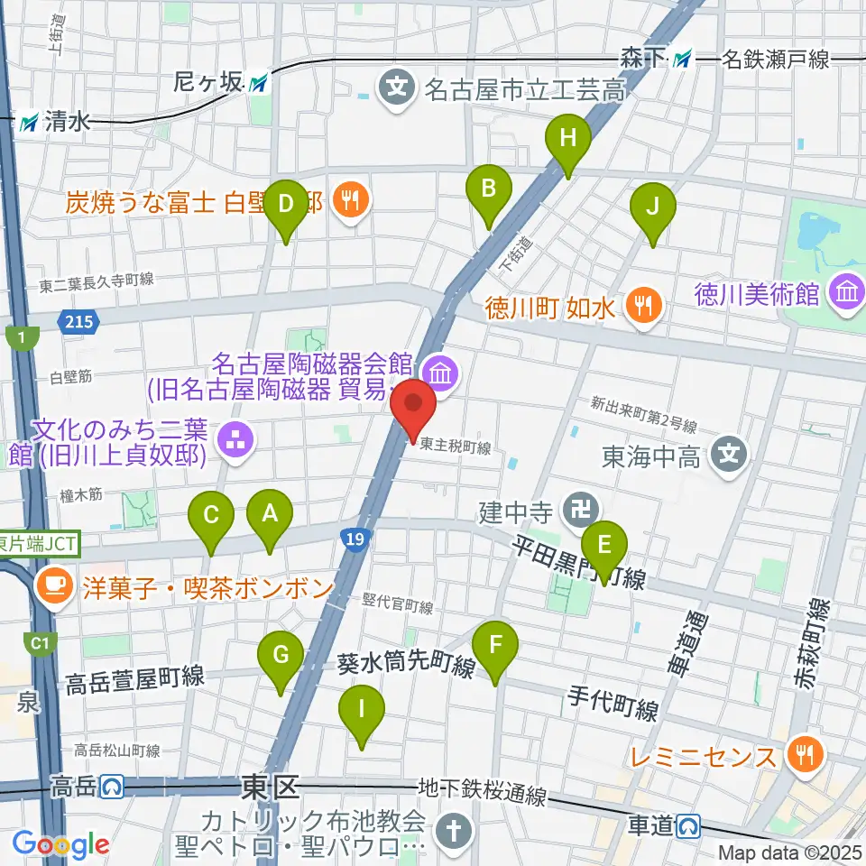 徳川センター ヤマハミュージック周辺のコンビニエンスストア一覧地図