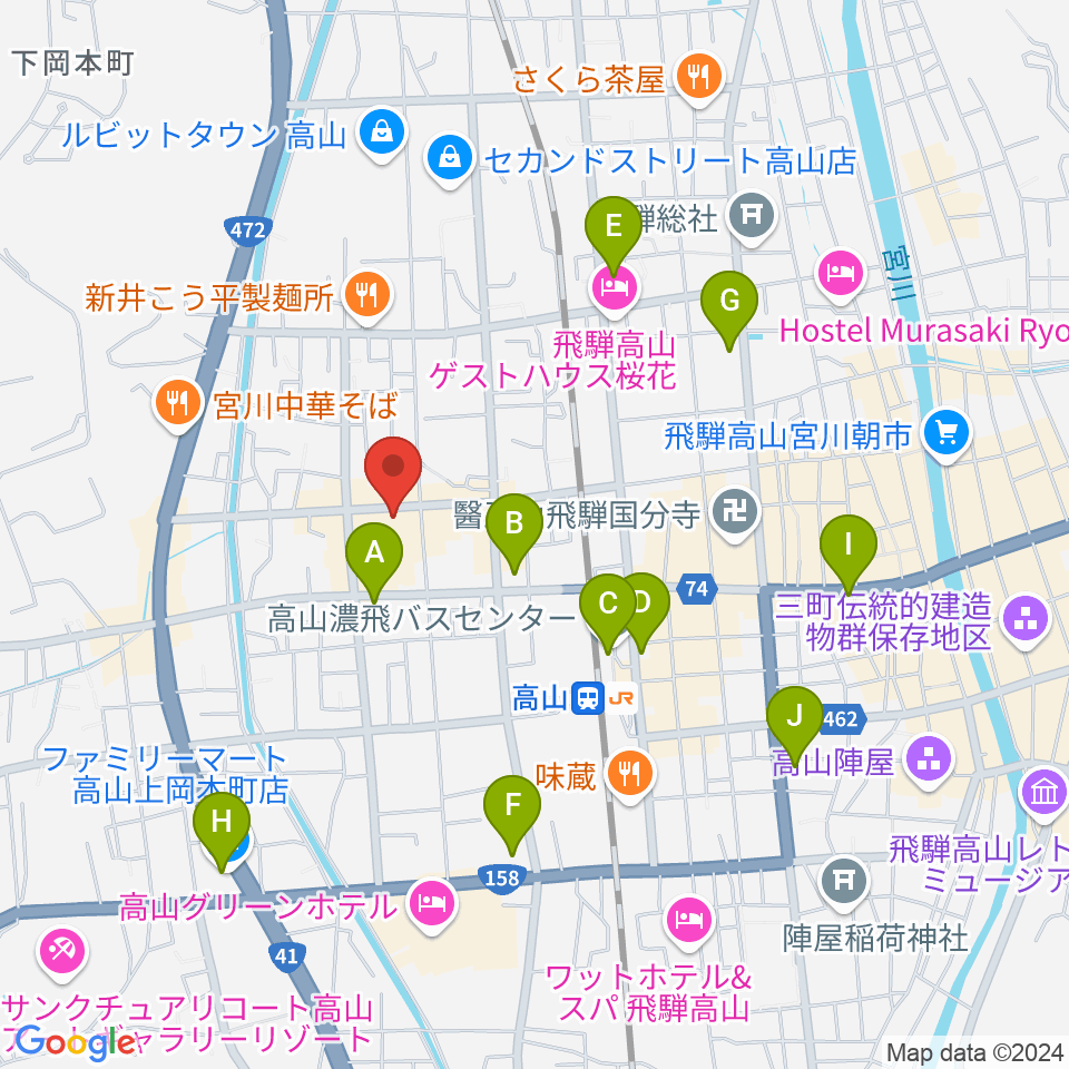 コサカ楽器カルパティオ店周辺のコンビニエンスストア一覧地図