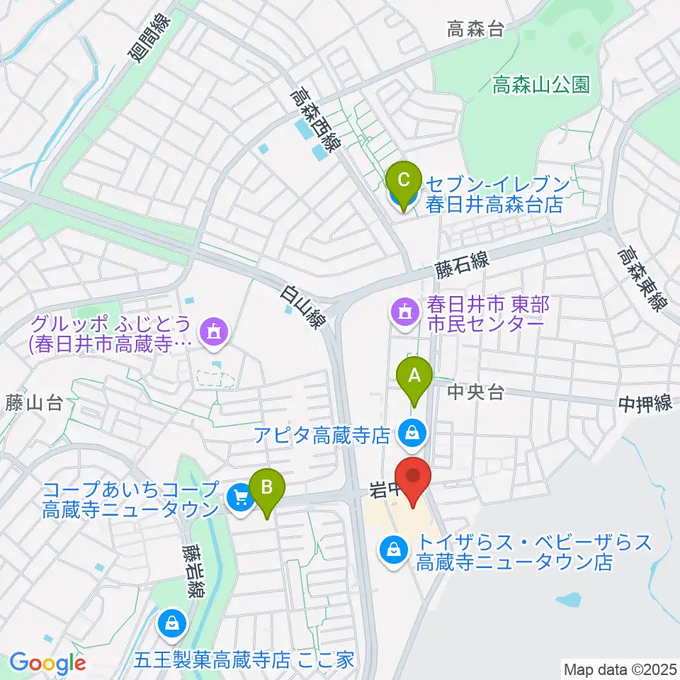 サンマルシェセンター ヤマハミュージック周辺のコンビニエンスストア一覧地図