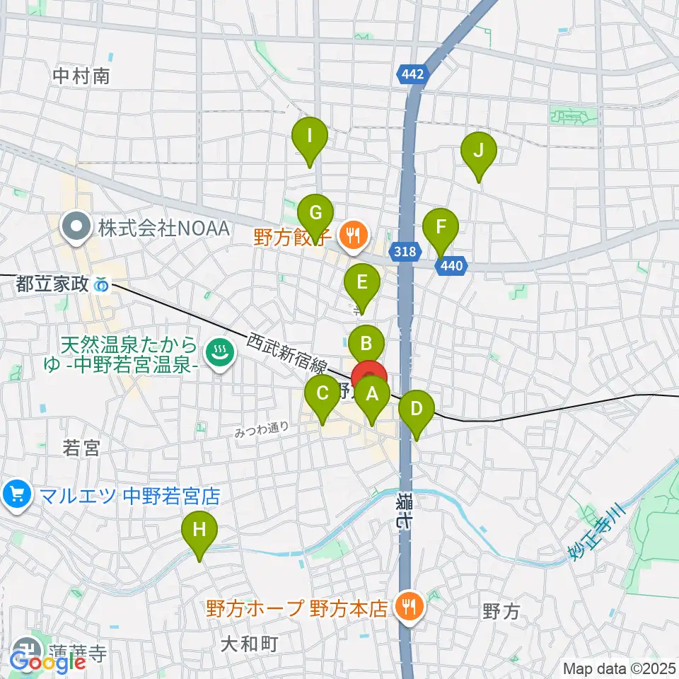 Iwoo NOGATA周辺のコンビニエンスストア一覧地図