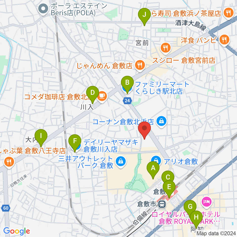 伊丹典子マンドリンアカデミア教室周辺のコンビニエンスストア一覧地図