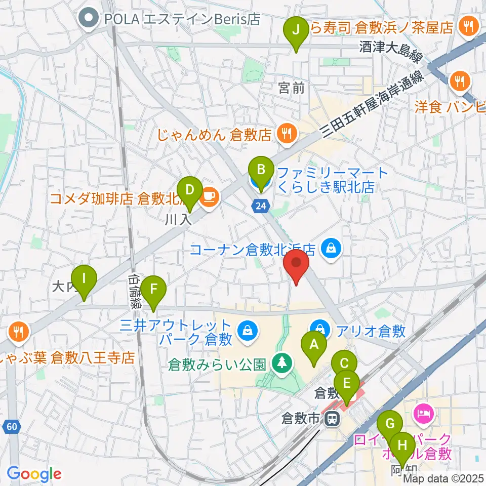伊丹典子マンドリンアカデミア教室周辺のコンビニエンスストア一覧地図