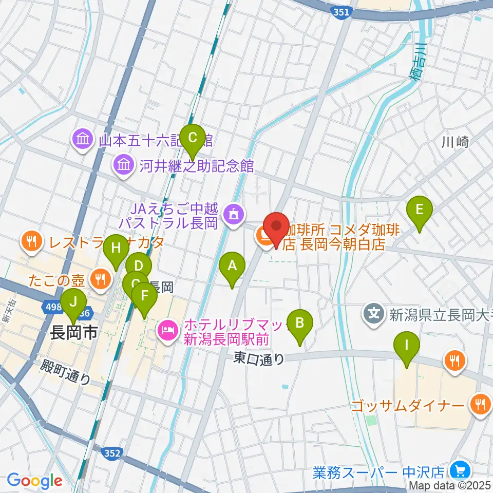 わたじん楽器 長岡店　周辺のコンビニエンスストア一覧地図