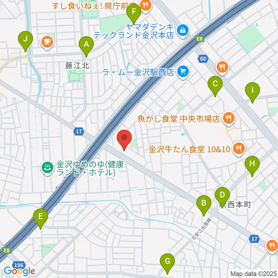 MPC 楽器センター金沢周辺のコンビニエンスストア一覧地図