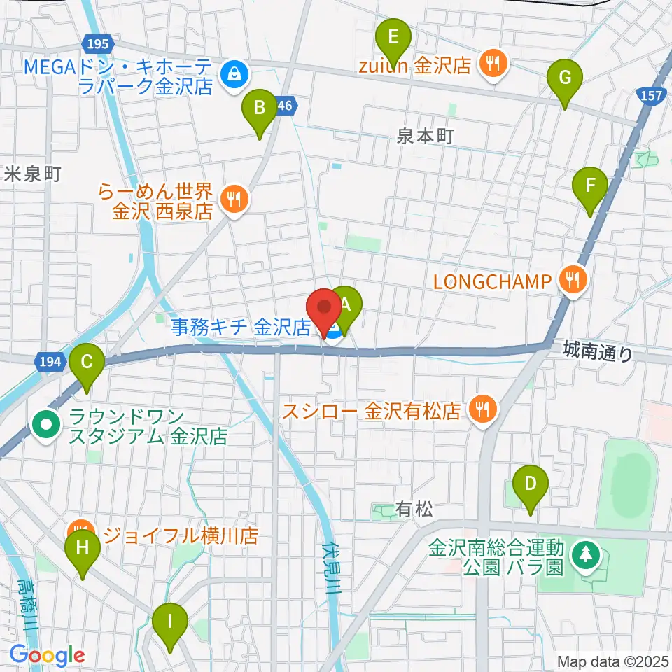 開進堂楽器 MPC金沢周辺のコンビニエンスストア一覧地図