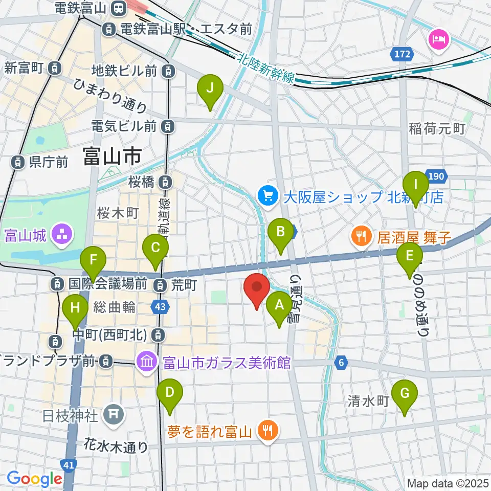 MPC富山周辺のコンビニエンスストア一覧地図