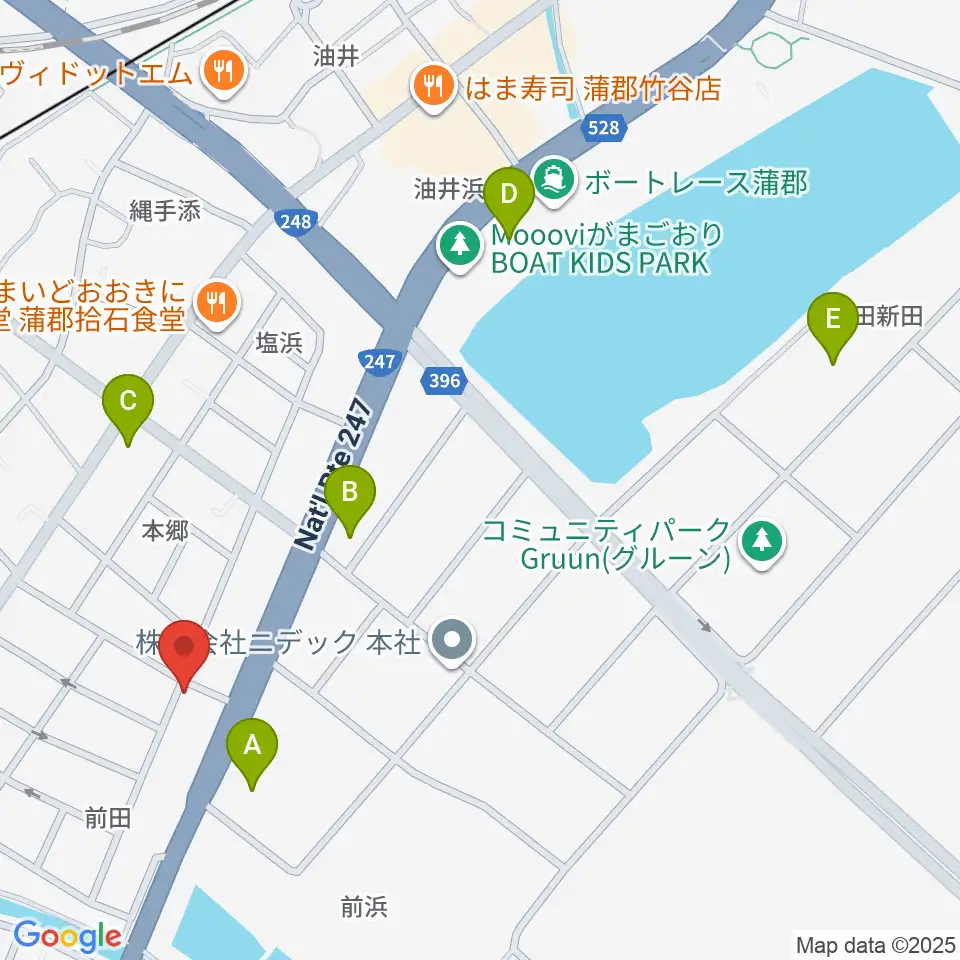 オリエント楽器 ヤマハ蒲郡中央センター周辺のコンビニエンスストア一覧地図
