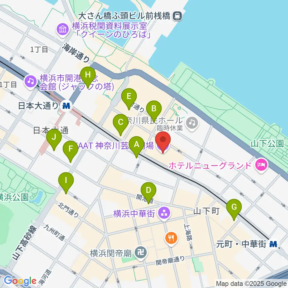 KAAT神奈川芸術劇場周辺のコンビニエンスストア一覧地図