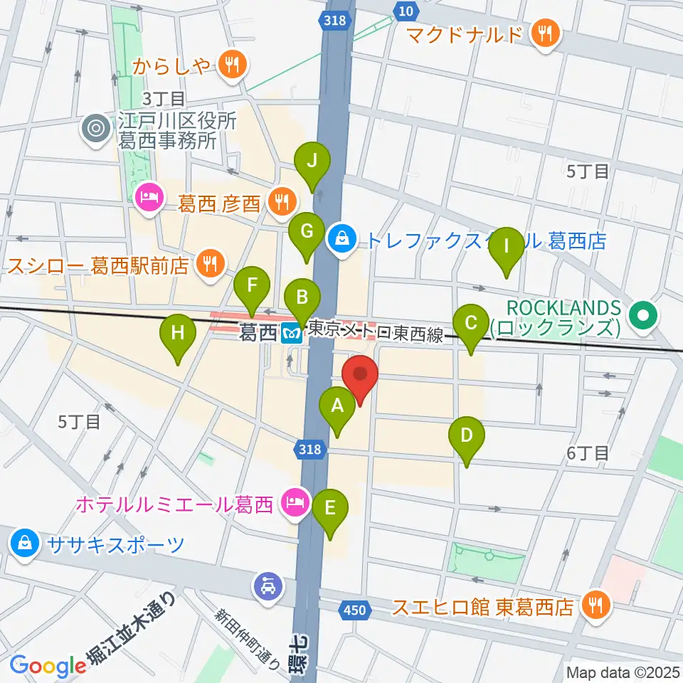 葛西Clioピアノ教室周辺のコンビニエンスストア一覧地図