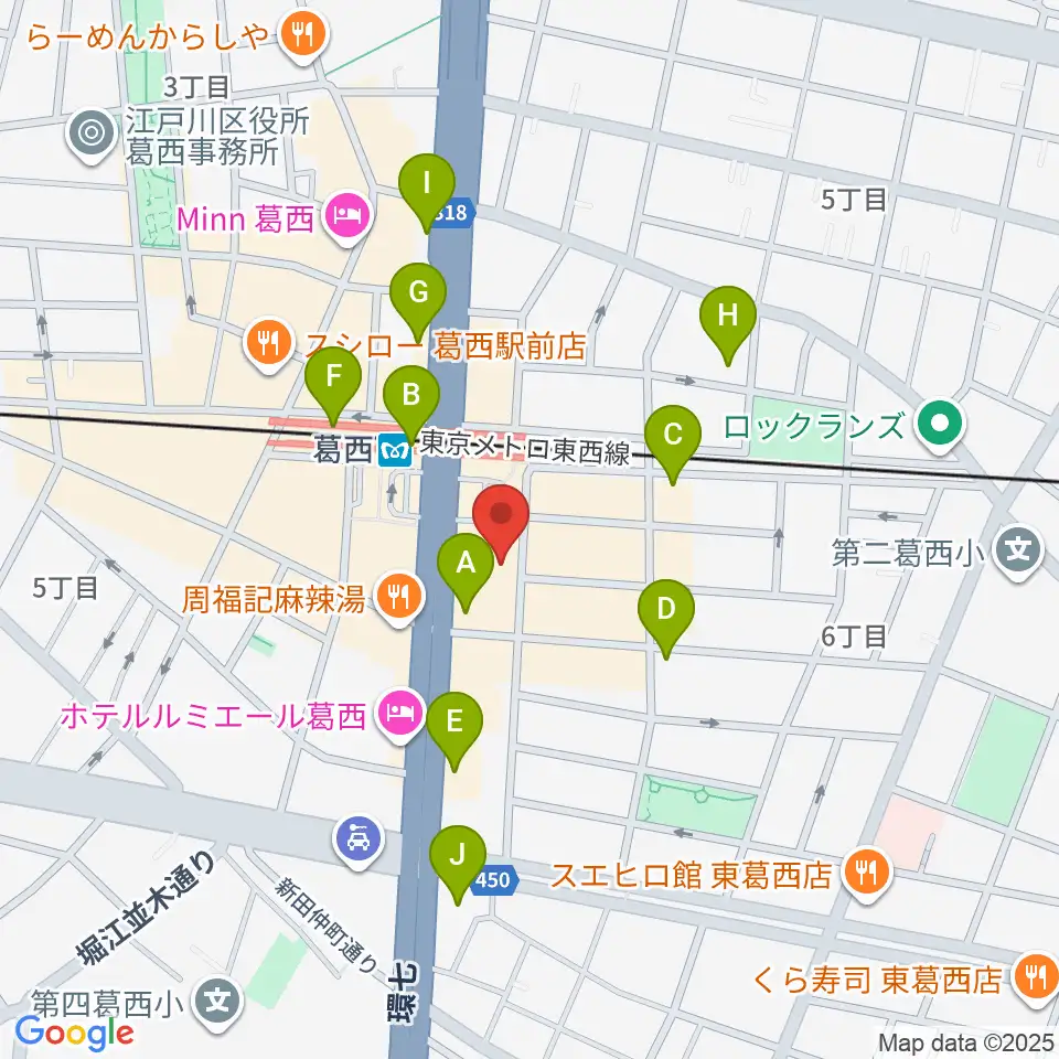 葛西Clioピアノ教室周辺のコンビニエンスストア一覧地図
