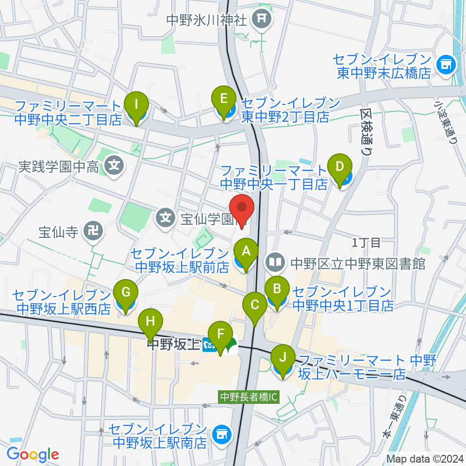 D,IOS中野坂上スタジオ周辺のコンビニエンスストア一覧地図