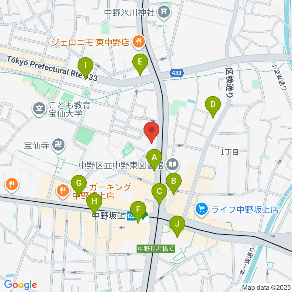 D,IOS中野坂上スタジオ周辺のコンビニエンスストア一覧地図