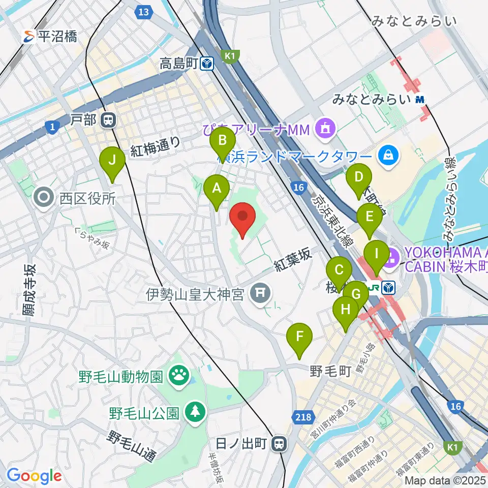 横浜能楽堂周辺のコンビニエンスストア一覧地図