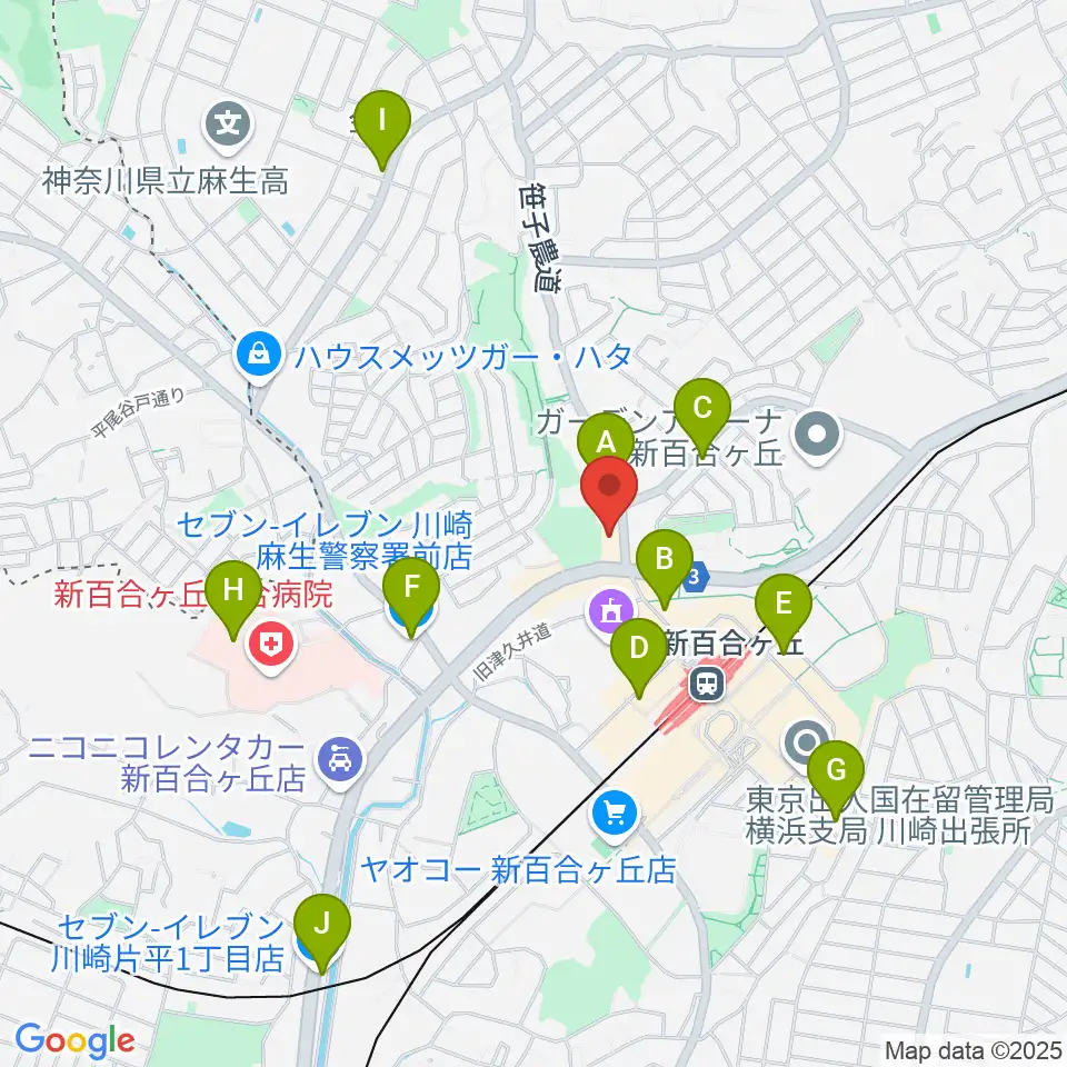 川崎市アートセンター周辺のコンビニエンスストア一覧地図