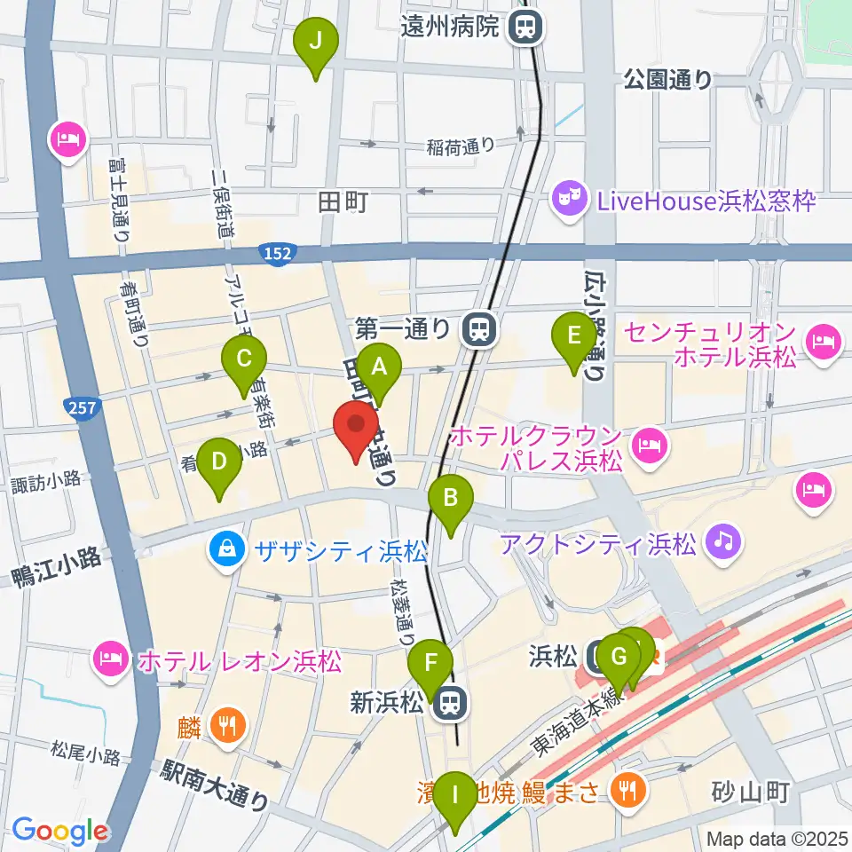 ミュージックアベニュー浜松周辺のコンビニエンスストア一覧地図