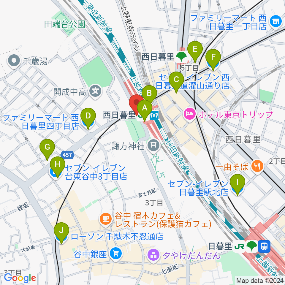 I.G.Oスタジオ周辺のコンビニエンスストア一覧地図