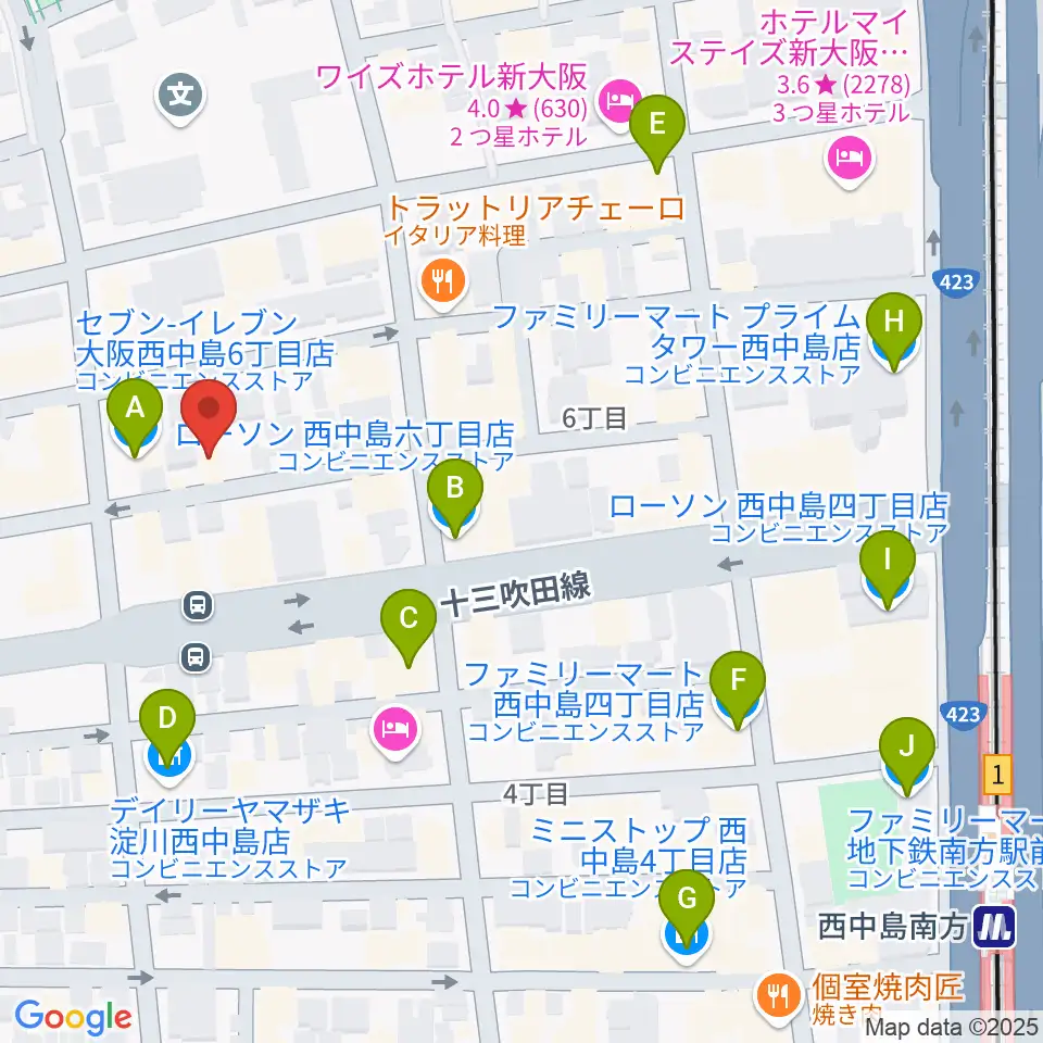 アトリエアルファ 木管楽器専門店周辺のコンビニエンスストア一覧地図
