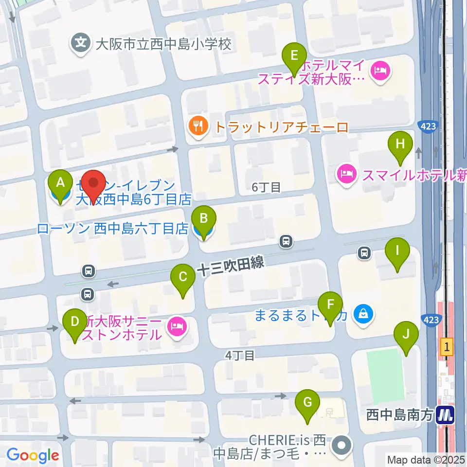 アトリエアルファ 木管楽器専門店周辺のコンビニエンスストア一覧地図
