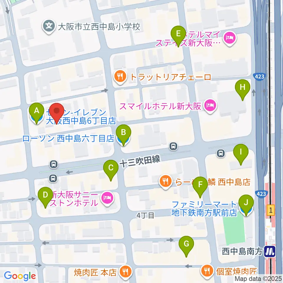 アトリエアルファ 木管楽器専門店周辺のコンビニエンスストア一覧地図
