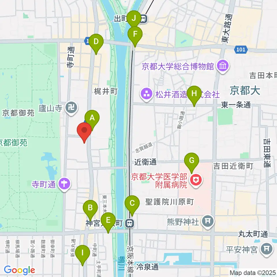 京都府立文化芸術会館周辺のコンビニエンスストア一覧地図