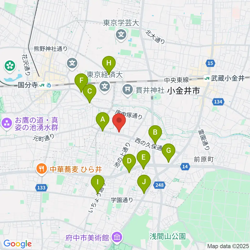 リンデピアノ教室周辺のコンビニエンスストア一覧地図